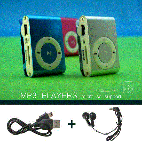 تصویر  پخش کننده موسیقی رنگ آبی mp3player رم خور طرح اپل