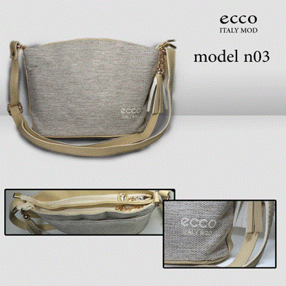 تصویر  کیف دستی مجلسی زنانه کرمی ساده ecco