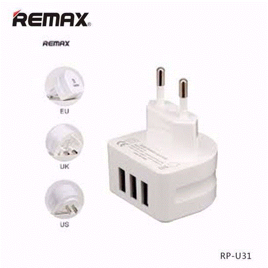 تصویر  آداپتور و شارژر ریمکس سه پورت REMAX 3PORT charger