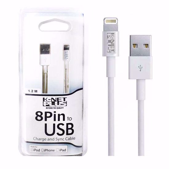 تصویر  کابل USB آیفون K-NET PLUS 1.2M