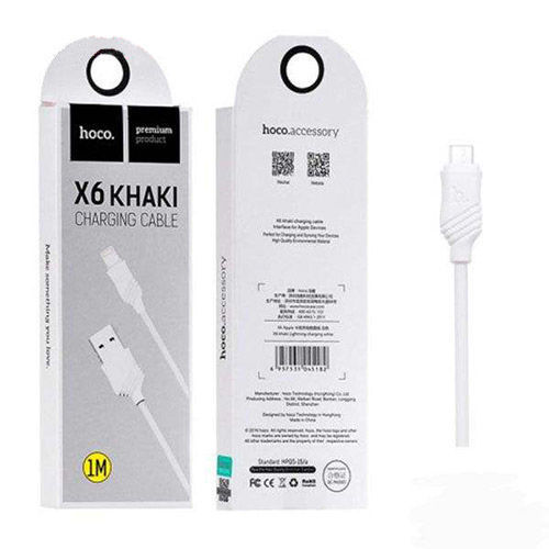 کابل شارژر و تبدیل USB به لایتنینگ هوکو X6