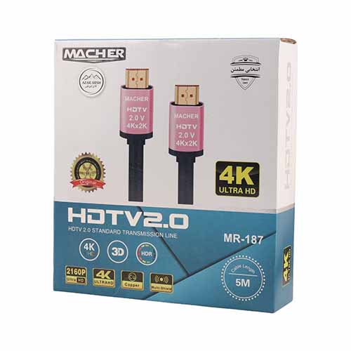 تصویر  کابل HDMI مچر 4K مدل MR-187 طول 5 متر