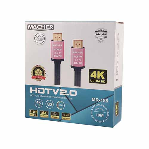 تصویر  کابل HDMI مچر 4K مدل MR-188 طول 10 متر