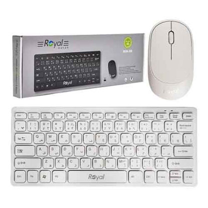 تصویر  ست کیبورد و ماوس بی سیم رویال مدل KM-810 سفید