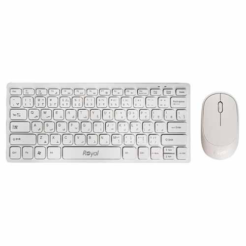تصویر  ست کیبورد و ماوس بی سیم رویال مدل KM-810 سفید