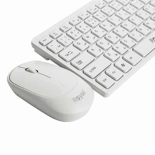 تصویر  ست کیبورد و ماوس بی سیم رویال مدل KM-810 سفید