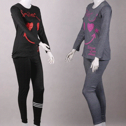 تصویر  بلوز شلوار طرح لبخند در 2 رنگ