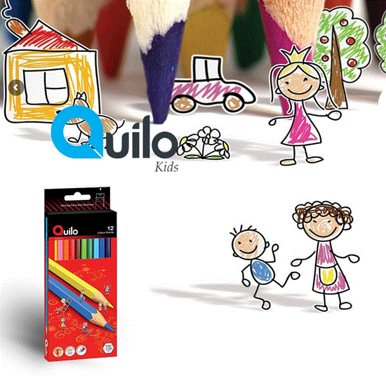 مداد رنگی 12رنگ آلمانی کوییلو Quilo