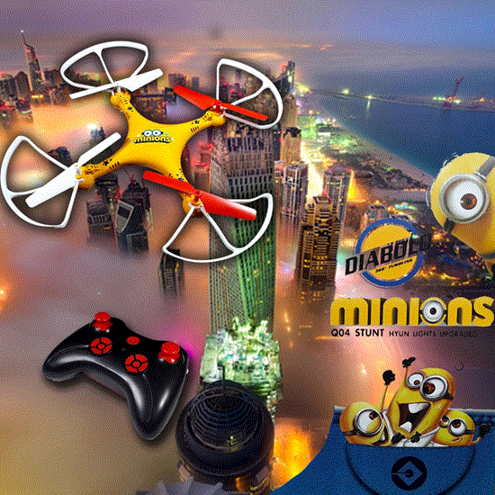 تصویر  کواد کوپتر 4 پره مدل مینیون Flying quad coopter
