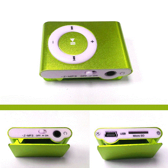 تصویر  پخش کننده موسیقی رنگ سبز mp3player رم خور طرح اپل