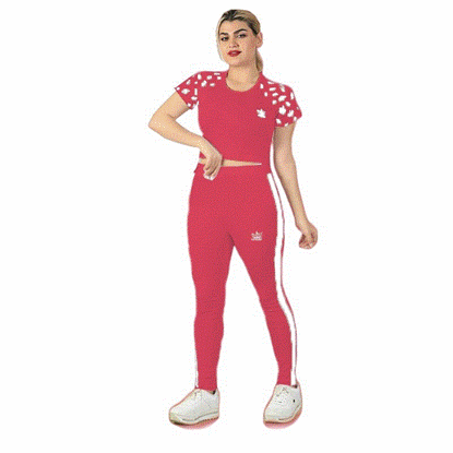 تصویر  ست اسپرت زنانه طرح آدیداس رنگ صورتی