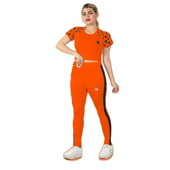 تصویر  ست اسپرت زنانه طرح آدیداس رنگ نارنجی