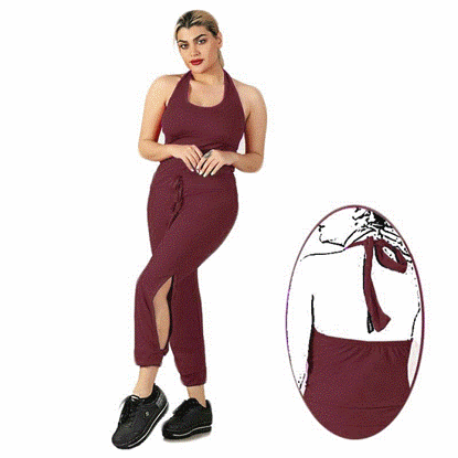 تصویر  سرهمی اسپرت دور گردنی رنگ زرشکی