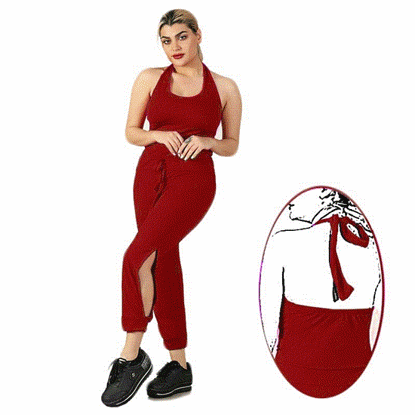 تصویر  سرهمی اسپرت دور گردنی رنگ قرمز