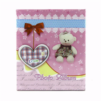 تصویر  آلبوم عکس طرح خرس صورتی با ظرفیت 40عکس