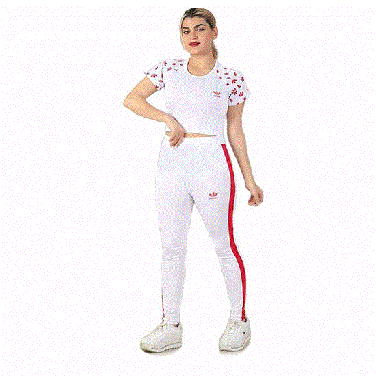 تصویر  لباس و شلوار اسپرت زنانه طرح آدیداس مدل R1 رنگ سفید