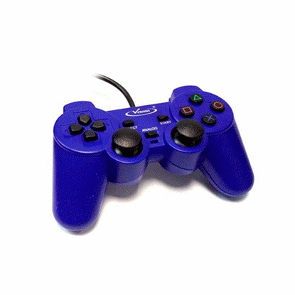 تصویر  دسته بازی تک شوکدار آبی ونوس ps2