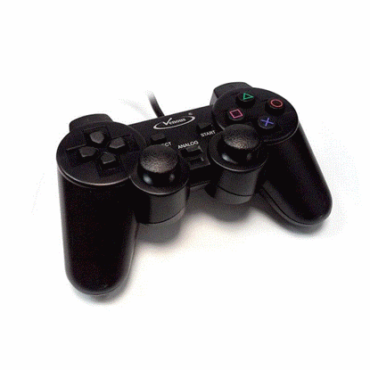 تصویر  دسته بازی تک شوکدار مشکی ونوس ps2