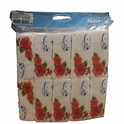 تصویر  دستمال کاغذی 100 برگ اقتصادی ناین بسته 10 عددی