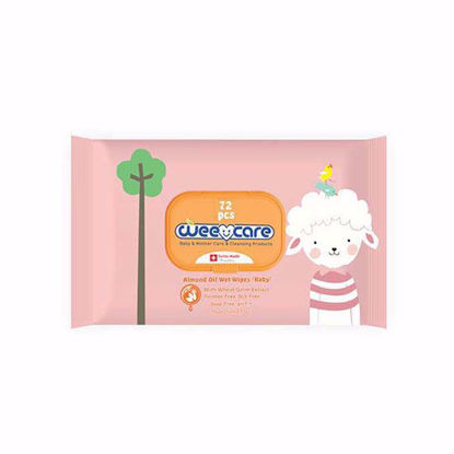 تصویر  دستمال مرطوب WEE CARE بسته 72 عددی (صورتی)