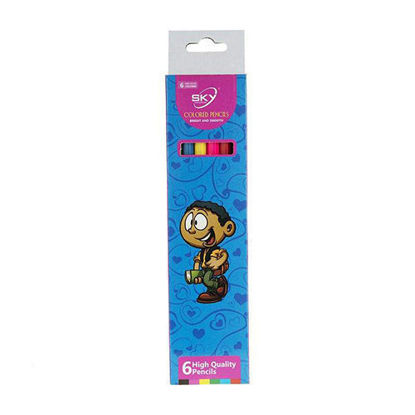 مداد رنگی 6 رنگ sky طرح پسر