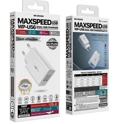 تصویر  شارژر دیواری مکس اسپید مدل WP-U56 به همراه کابل تبدیل Micro USB