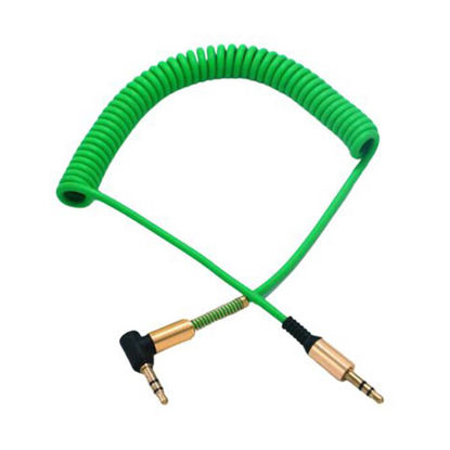 تصویر  کابل AUX ریمکس مدل فنری طول 1.8 متر رنگ سبز