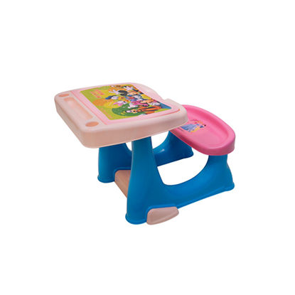 تصویر  میز تحریر  و صندلی زرد رنگ کودک دانا