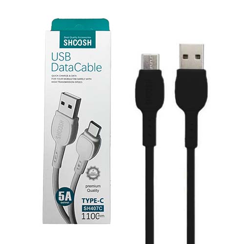 تصویر  کابل تبدیل USB به USB-C شوش مدل SH407C طول 1.1 متر مشکی