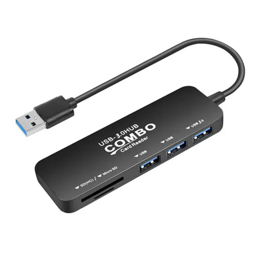 تصویر  هاب و رم ریدر 5 پورت USB 3.0 مدل Combo