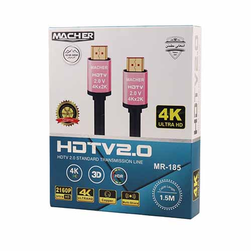 تصویر  کابل HDMI مچر 4K مدل MR-185 طول 1.5 متر