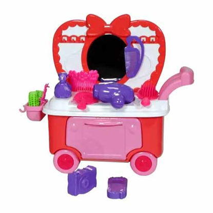 تصویر  ست اسباب بازی چرخ دستی لوازم آرایشی