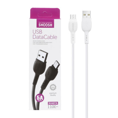 تصویر  کابل تبدیل USB به MicroUSB شوش مدل SH407A طول 1.1 متر