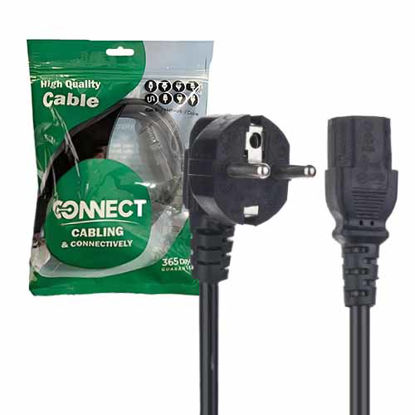 تصویر  کابل برق سه پین کامپیوتر کانکت طول 1.5 متر