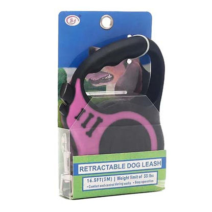 تصویر  بند قلاده سگ و گربه طول 3 متری صورتی