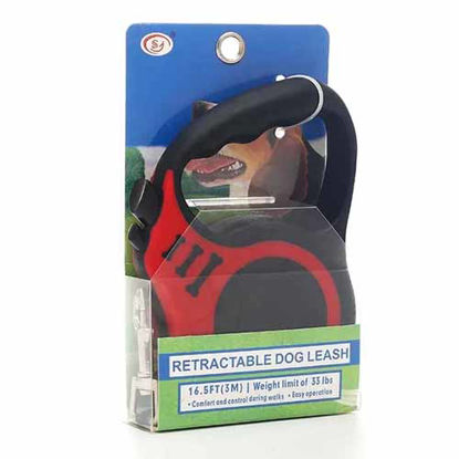 تصویر  بند قلاده سگ و گربه طول 3 متری قرمز