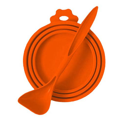 تصویر  درب و قاشق کنسرو سگ و گربه بایو موزارا نارنجی