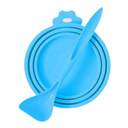 تصویر  درب و قاشق کنسرو سگ و گربه بایو موزارا آبی