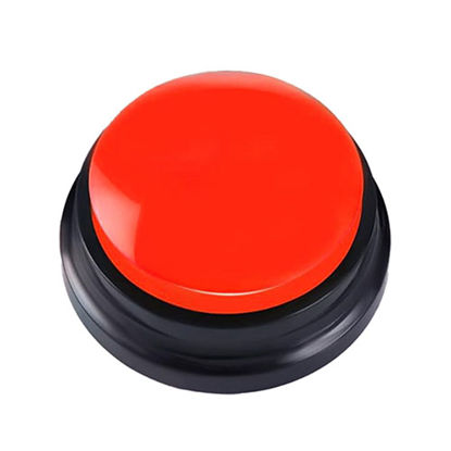 تصویر  دکمه صحبت آموزشی سگ و گربه قابل ضبط صدا قرمز