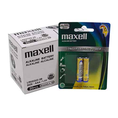 تصویر  باتری نیم قلم مکسل مدل آلکالاین بسته 20 عددی