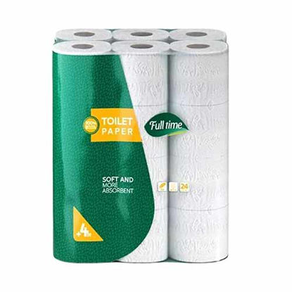 تصویر  دستمال توالت رولی فول تایم بسته 24 عددی