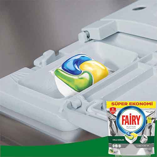 تصویر  قرص ماشین ظرفشویی فیری مدل پلاتینیوم بسته 72 عددی