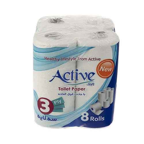 تصویر  دستمال توالت رولی اکتیو بسته 8 عددی