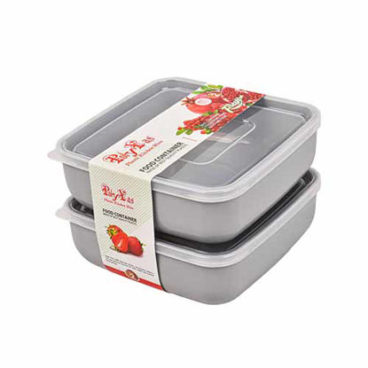 تصویر  ظرف فريزری مربعی 2 قلو پلی ياس ظرفیت 1 لیتر طوسی