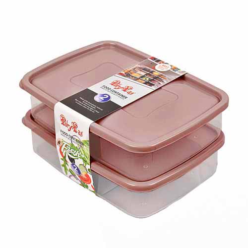 تصویر  ظرف نظم دهنده 2 قلو پلی ياس ظرفیت 850 میلی لیتر صورتی تیره