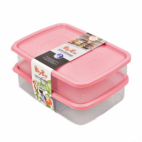 تصویر  ظرف نظم دهنده 2 قلو پلی ياس ظرفیت 850 میلی لیتر صورتی