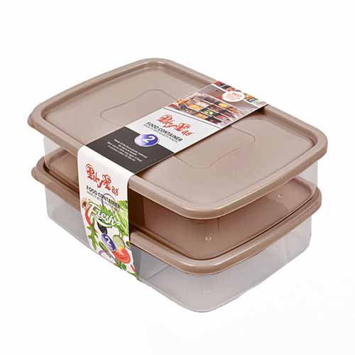 تصویر  ظرف نظم دهنده 2 قلو پلی ياس ظرفیت 850 میلی لیتر قهوه‌ای