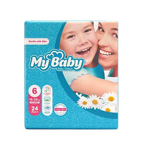 تصویر  پوشک مای بیبی سایز 6 بسته 24 عددی