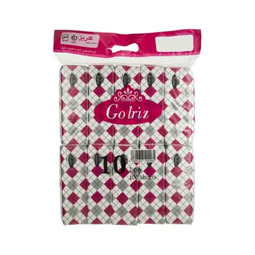 تصویر  دستمال کاغذی گلریز مدل دیاموند بسته 10 عددی قرمز