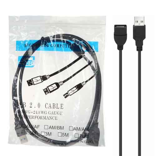 تصویر  کابل افزایش طول USB طول 1.5 متر بسته 10 عددی